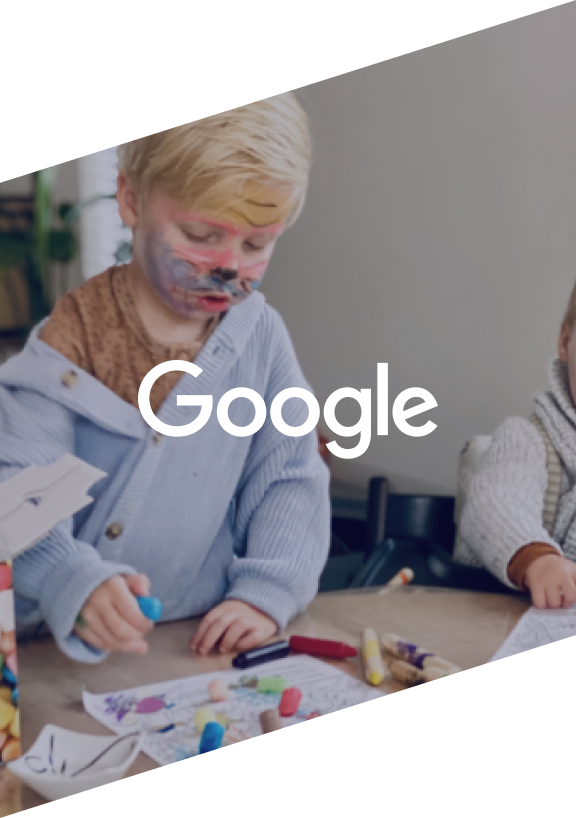 Kinderen tijdens een activiteit ondersteund door Google.